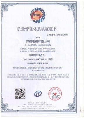 質(zhì)量管理體系認(rèn)證證書